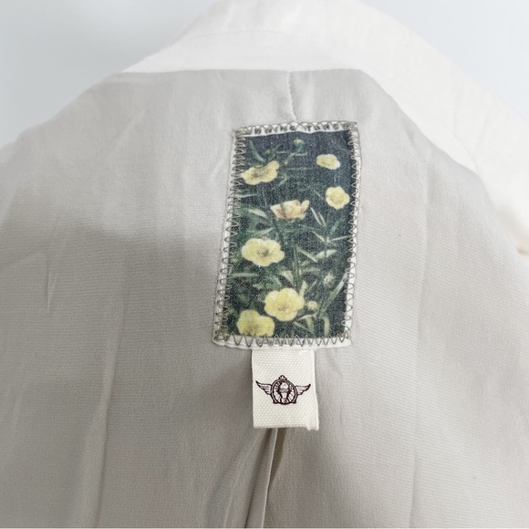 Anthropologie Burning Torch Hand Beaded Embellished Ivory Cotton Jacket Coat - Picture 13 of 13